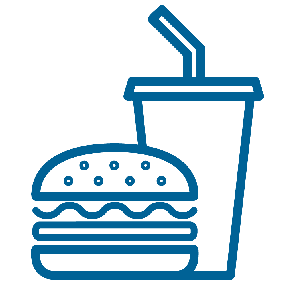 icône de hamburger et de boisson